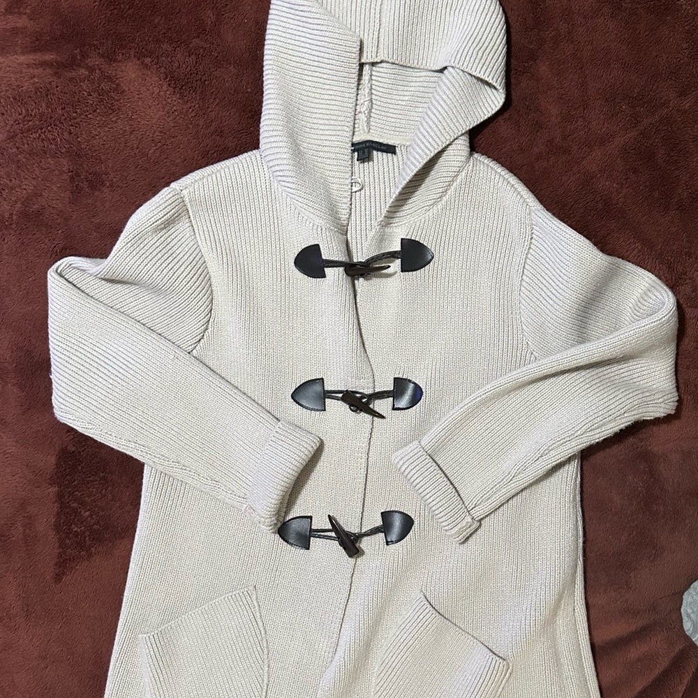 Super Cozy Light Grey Hooded Toggle Cardigan